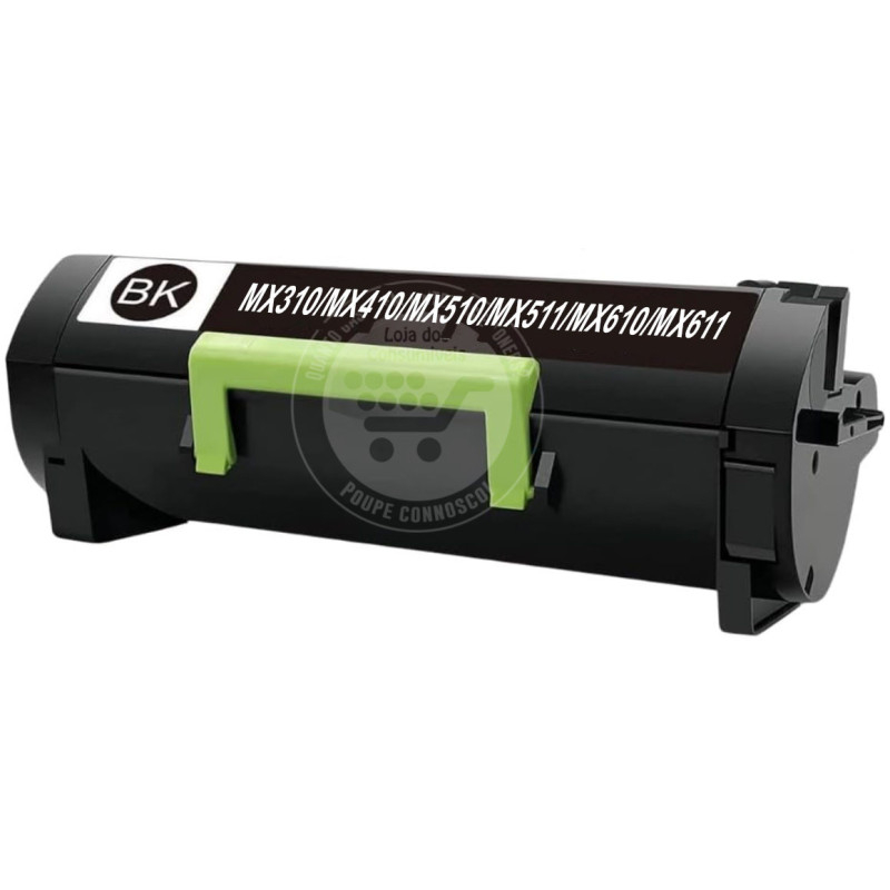 Toner Lexmark Compatível MX310/MX410/MX510/MX511/MX610/MX611 Preto