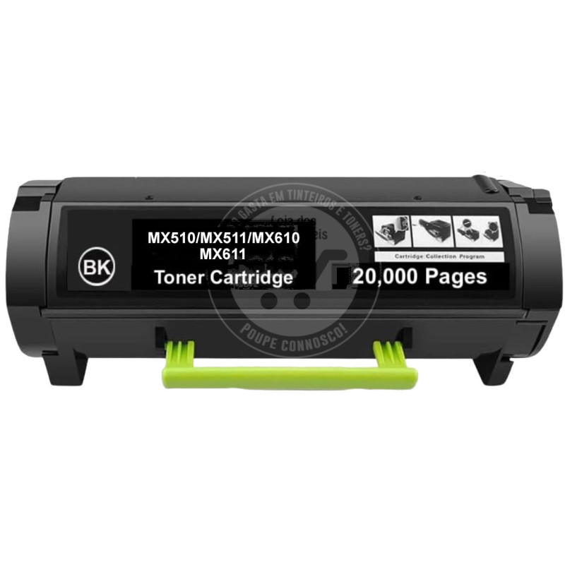 Toner Lexmark Compatível MX510/MX511/MX610/MX611 Preto