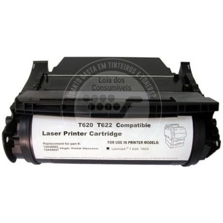 Toner Lexmark Compatível Optra T620/T622 Preto