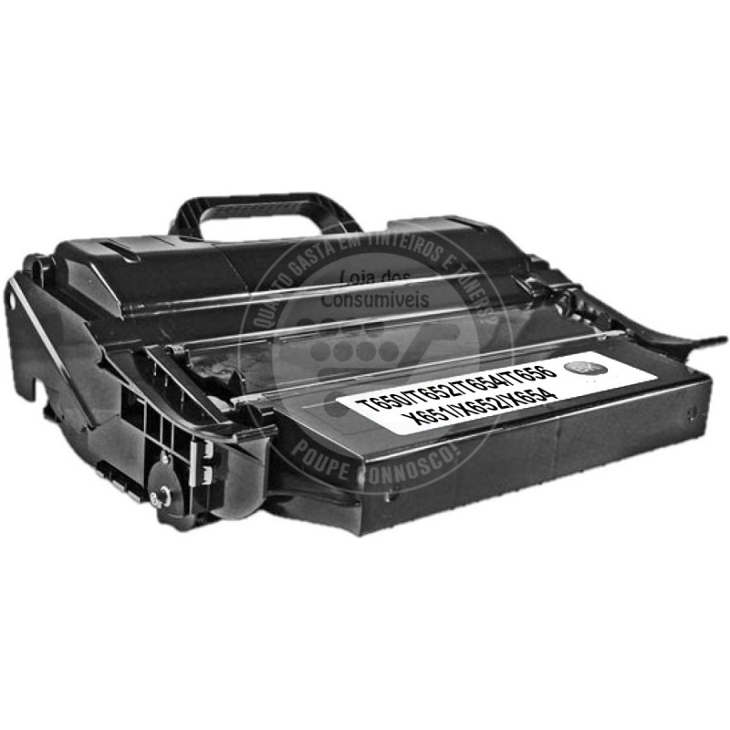 Toner Lexmark Compatível T650/T652/T654/T656/X651/X652/X654 Preto