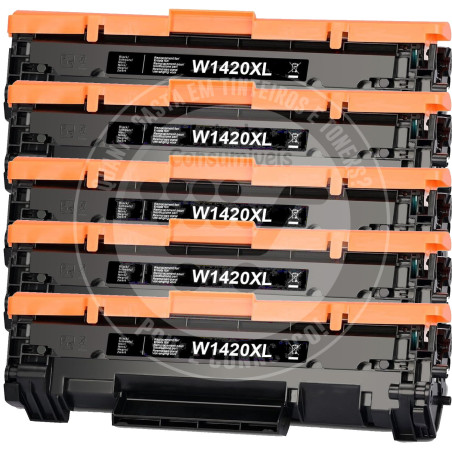 Conjunto 5 Toners HP Compatível Nº142A XL (W1420A XL) Preto (Não usar em HP+)