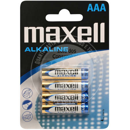 Pilhas Alcalinas Maxell LR03 (AAA) - Pack 4