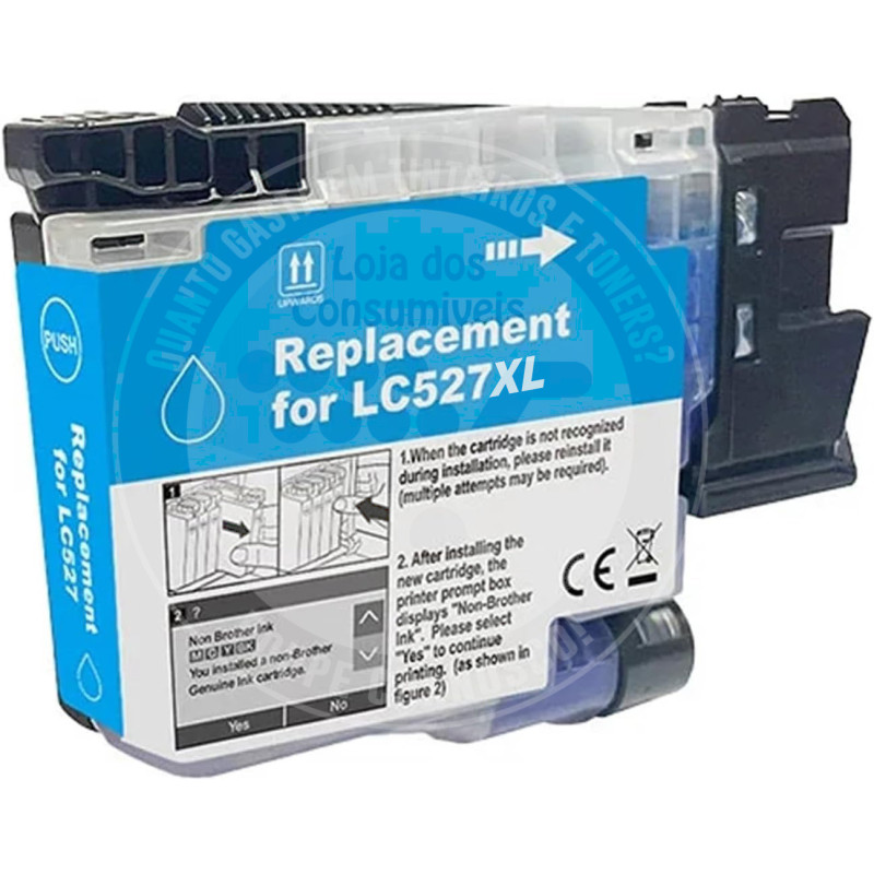 Tinteiro Brother Compatível LC527XL Azul