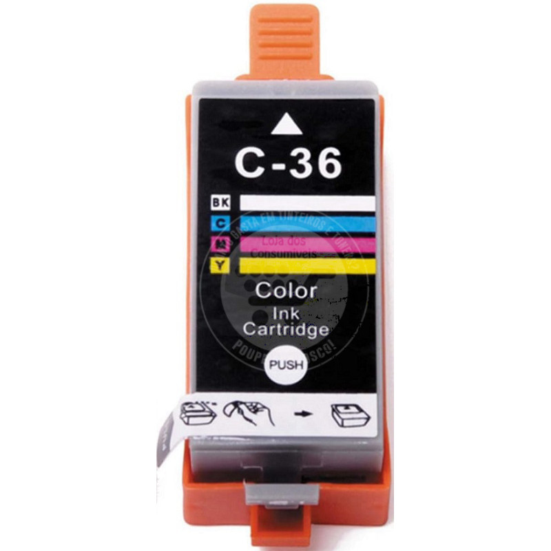 Tinteiro Canon Compatível CLI36 Tricolor