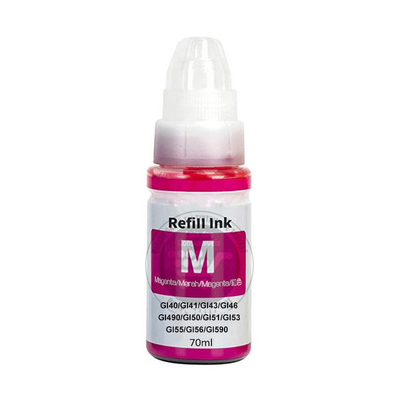 Tinta Canon Compatível GI40/GI41/GI43/GI46/GI490/GI50/GI51/GI53/GI55/GI56/GI590 Magenta