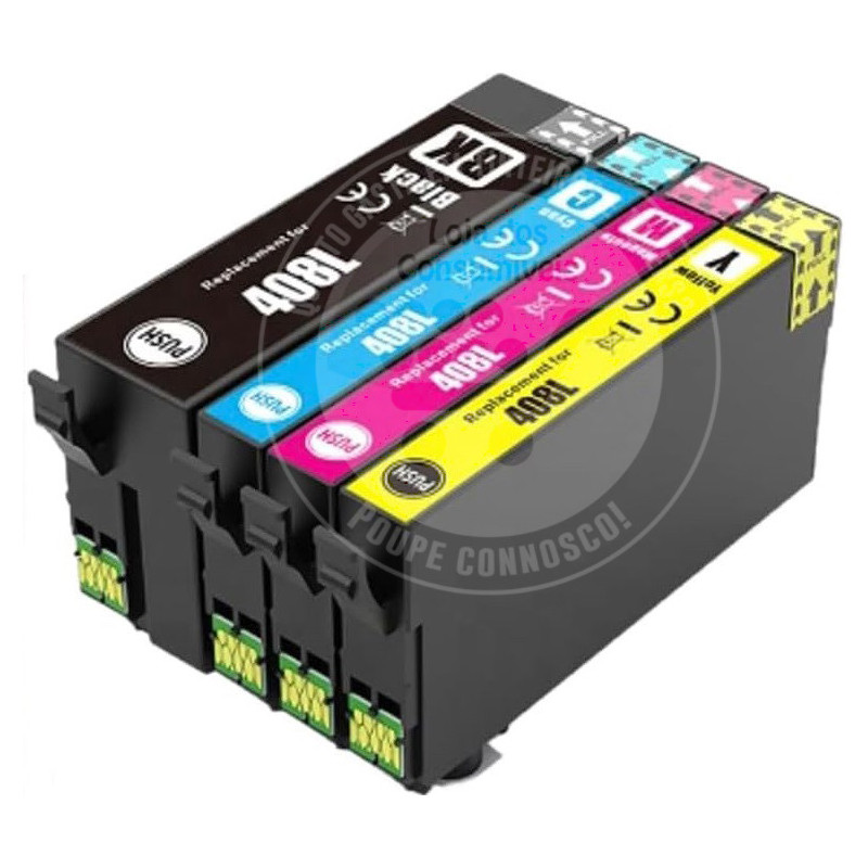 Conjunto 4 Tinteiros Epson Compatíveis 408L (T09K6)