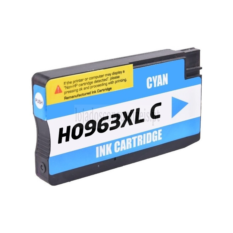 Tinteiro HP Compatível 963XL (3JA27AE/3JA23AE) Azul