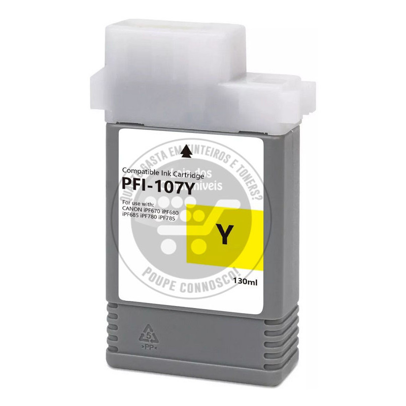 Tinteiro Canon Compatível PFI107 Amarelo
