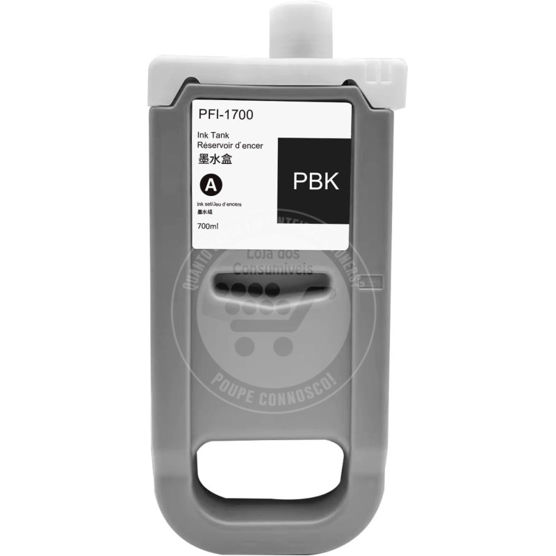 Tinteiro Canon Compatível PFI1700/PFI1300/PFI1100 Preto Foto