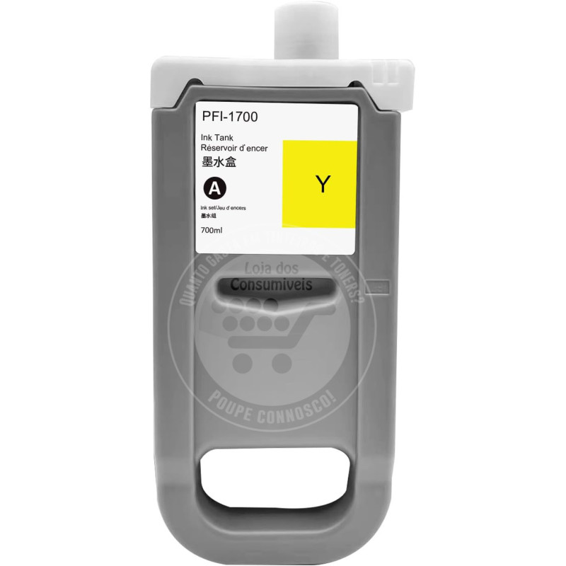 Tinteiro Canon Compatível PFI1700/PFI1300/PFI1100 Amarelo