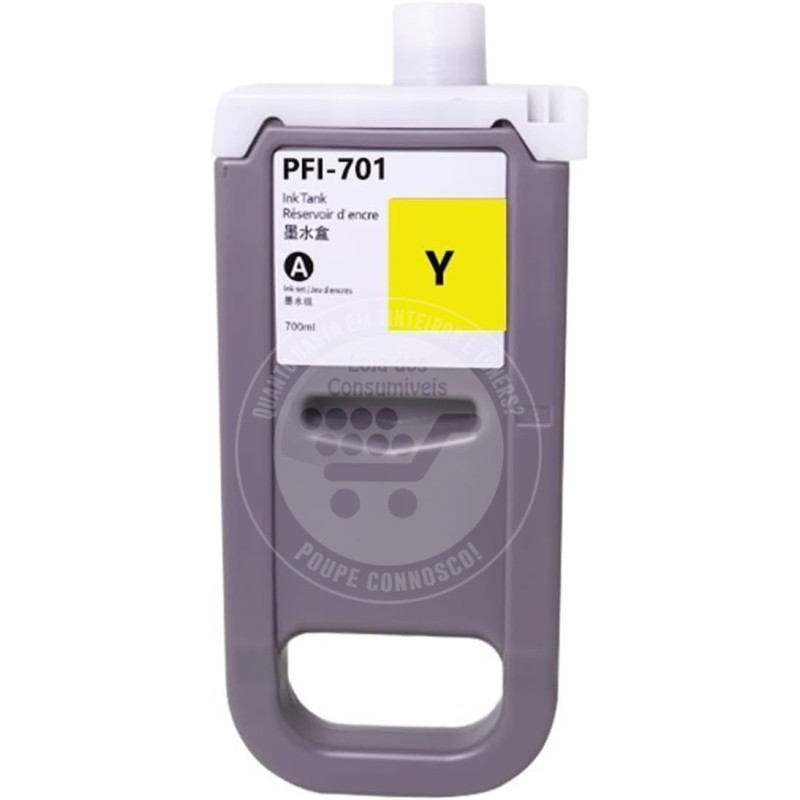 Tinteiro Canon Compatível PFI701/PFI301 Amarelo