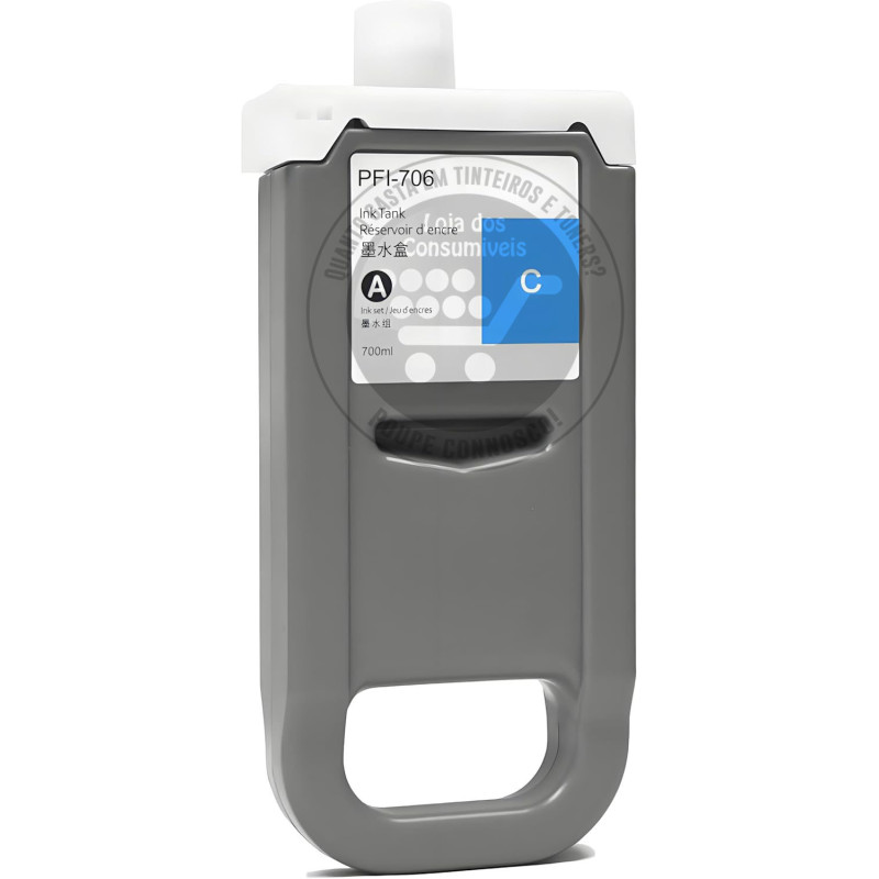 Tinteiro Canon Compatível PFI706 Azul