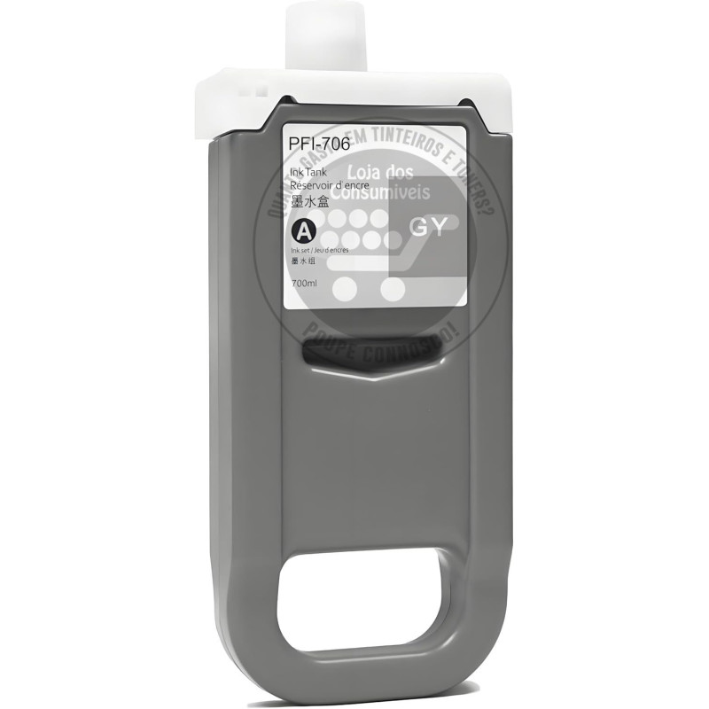 Tinteiro Canon Compatível PFI706 Cinzento