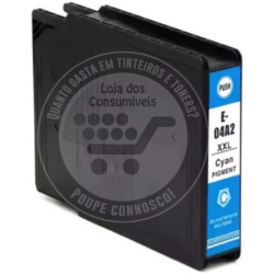 Tinteiro Epson Compatível T04A2 Azul