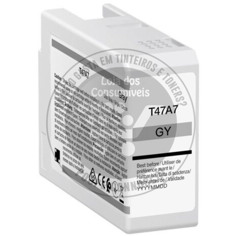 Tinteiro Epson Compatível T47A7 Cinzento