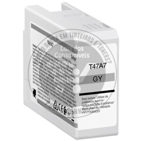 Tinteiro Epson Compatível T47A7 Cinzento