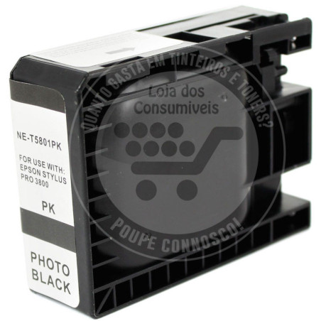 Tinteiro Epson Compatível T5801 Preto Foto