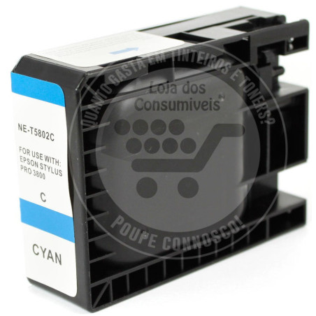 Tinteiro Epson Compatível T5802 Azul