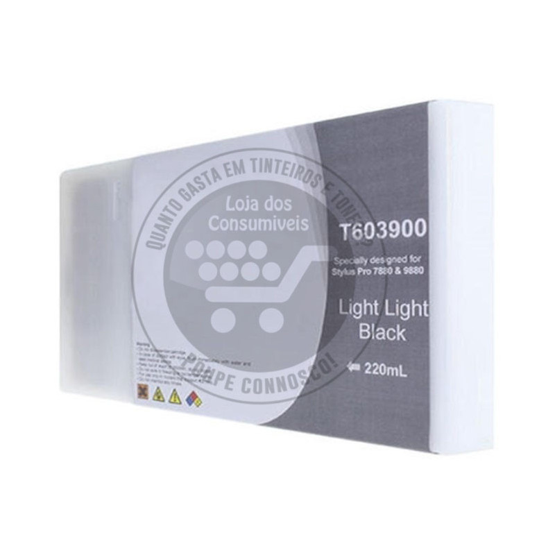 Tinteiro Epson Compatível T6039 Preto Ultra Claro