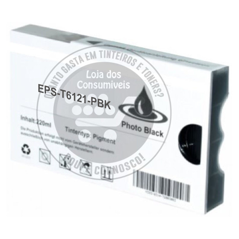 Tinteiro Epson Compatível T6121 Preto Foto