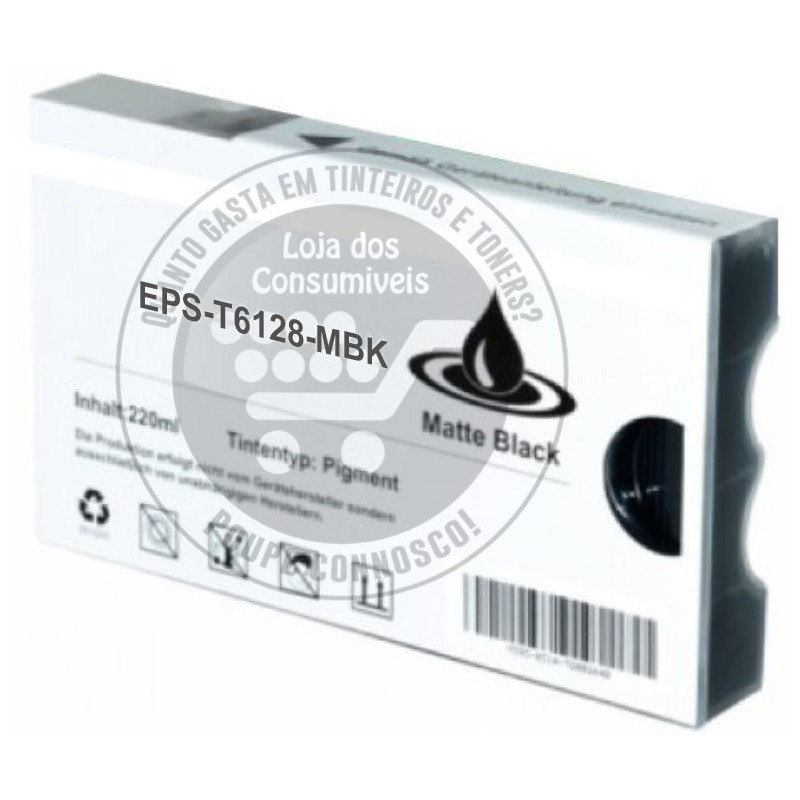 Tinteiro Epson Compatível T6128 Preto Mate