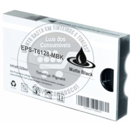 Tinteiro Epson Compatível T6128 Preto Mate