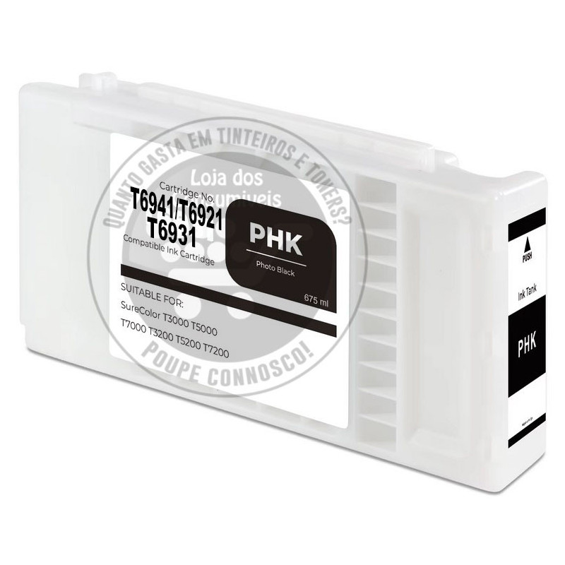 Tinteiro Epson Compatível T6941/T6921/T6931 Preto Foto