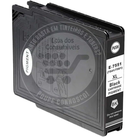 Tinteiro Epson Compatível T7551/T7561 Preto