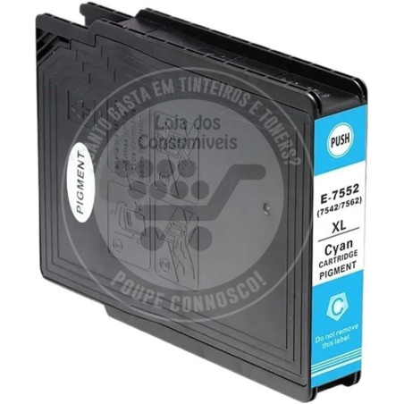 Tinteiro Epson Compatível T7552/T7562 Azul