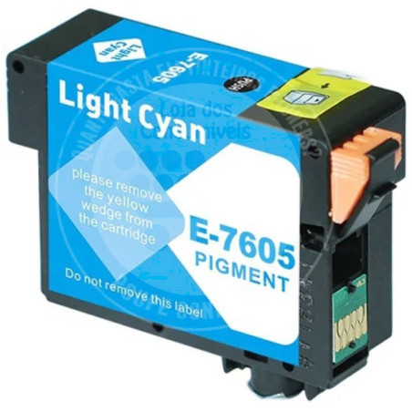 Tinteiro Epson Compatível T7605 Azul Claro