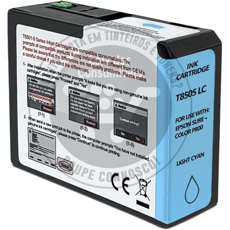 Tinteiro Epson Compatível T8505 Azul Claro