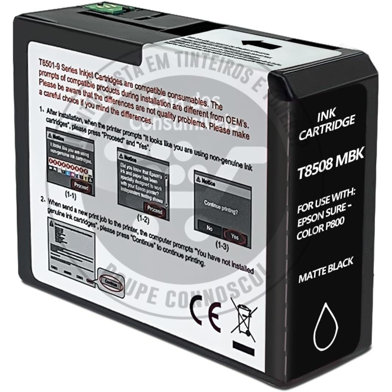 Tinteiro Epson Compatível T8508 Preto Mate