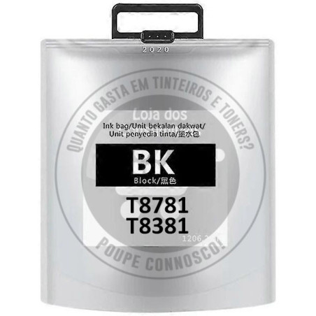 Tinteiro Epson Compatível T8781/T8381 Preto