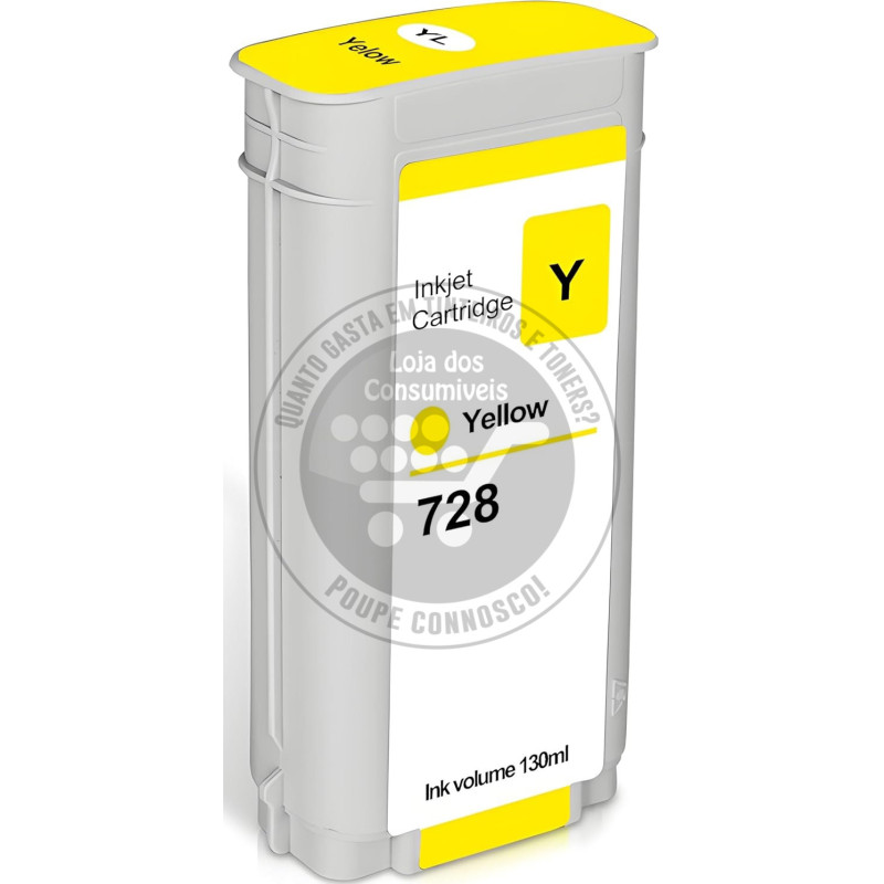 Tinteiro HP Compatível 728 Amarelo