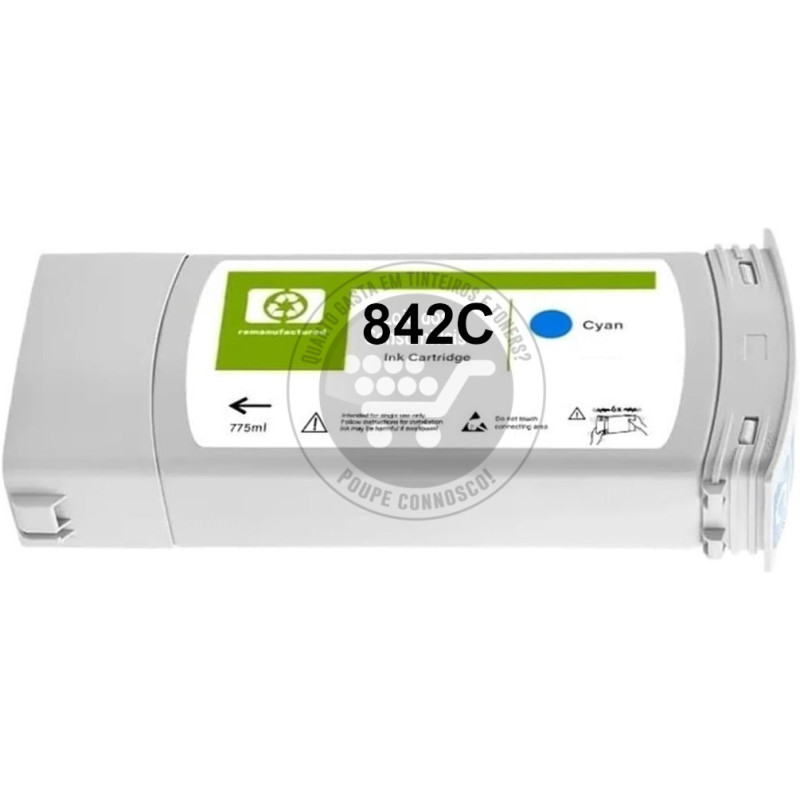 Tinteiro HP Compatível 842C Azul