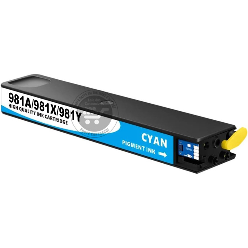 Tinteiro HP Compatível 981A/981X/981Y Azul