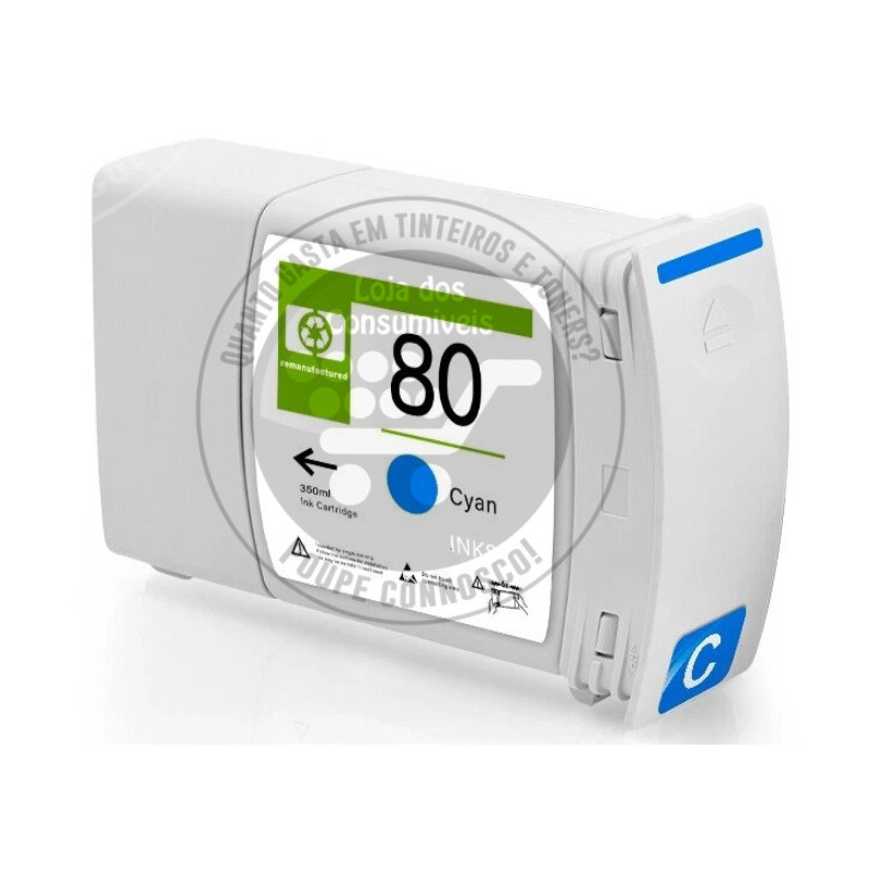 Tinteiro HP Compatível 80 Azul