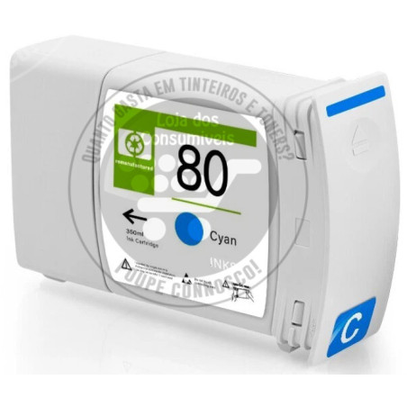 Tinteiro HP Compatível 80 Azul