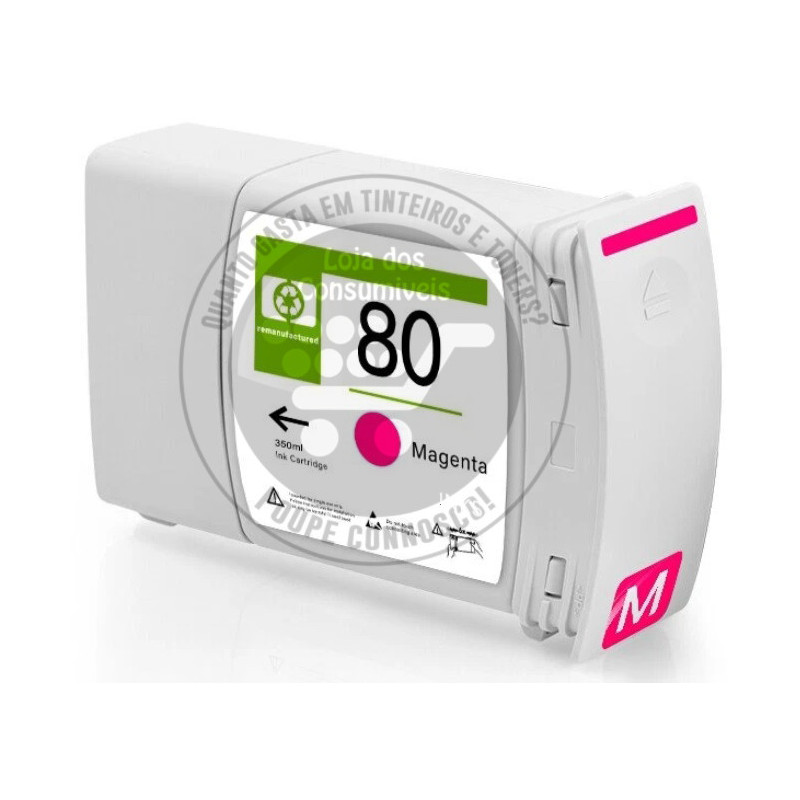Tinteiro HP Compatível 80 Magenta