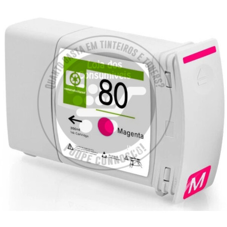 Tinteiro HP Compatível 80 Magenta