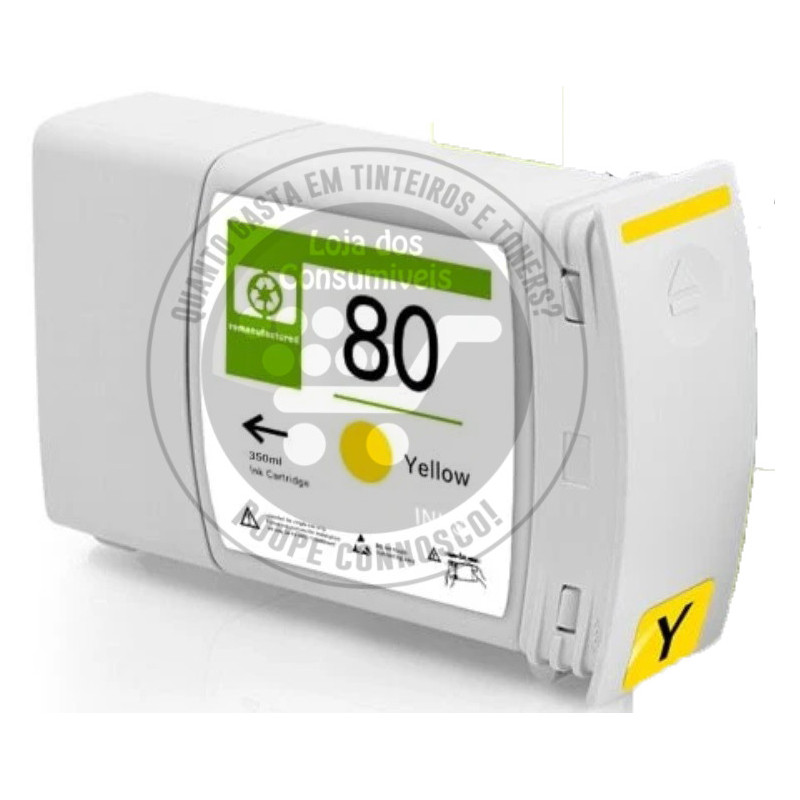 Tinteiro HP Compatível 80 Amarelo