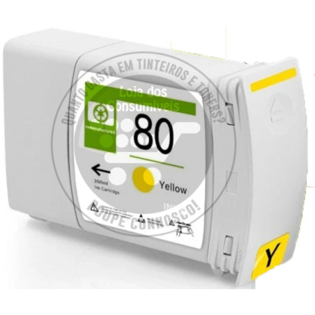 Tinteiro HP Compatível 80 Amarelo