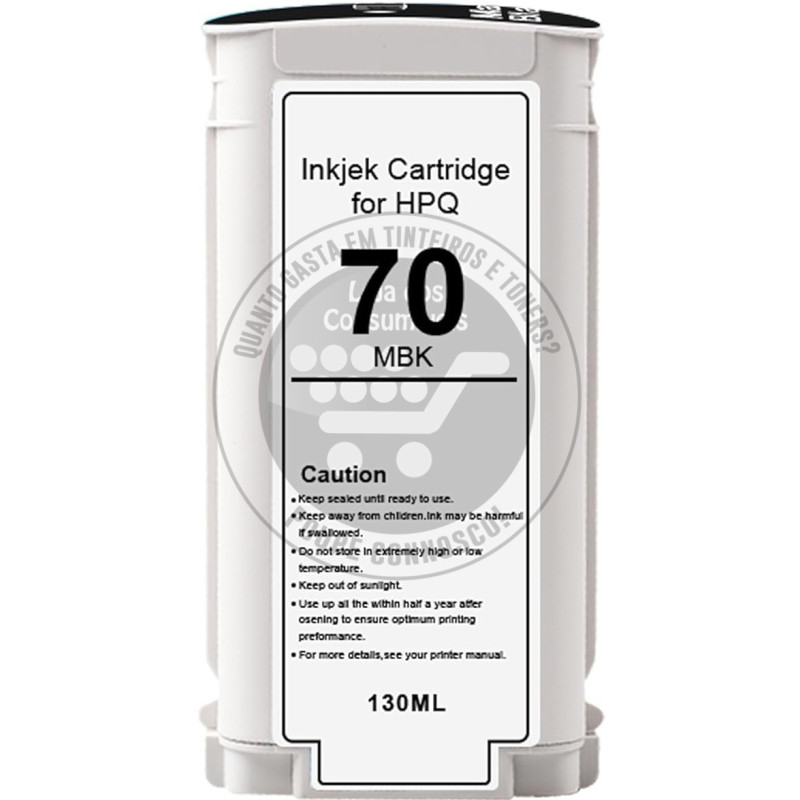Tinteiro HP Compatível 70  Preto Mate