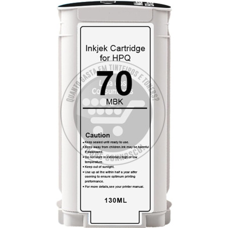 Tinteiro HP Compatível 70  Preto Mate