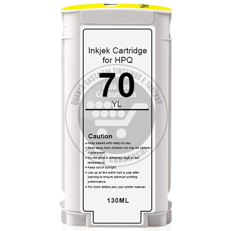 Tinteiro HP Compatível 70  Amarelo