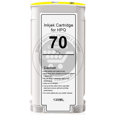 Tinteiro HP Compatível 70  Amarelo