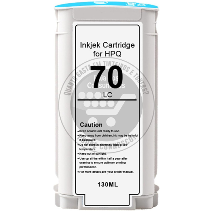 Tinteiro HP Compatível 70  Azul Claro