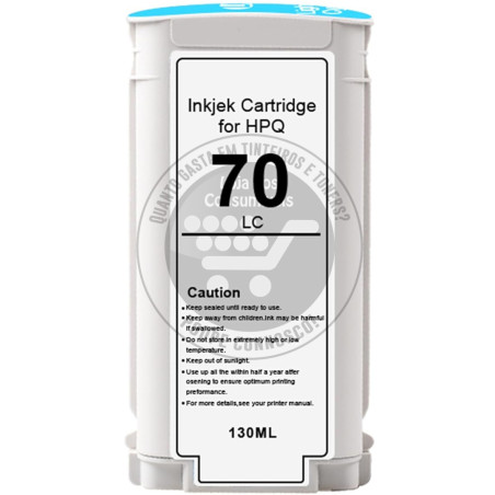 Tinteiro HP Compatível 70  Azul Claro