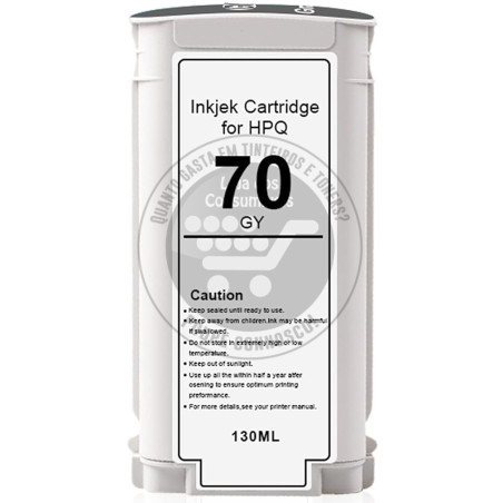 Tinteiro HP Compatível 70  Cinzento