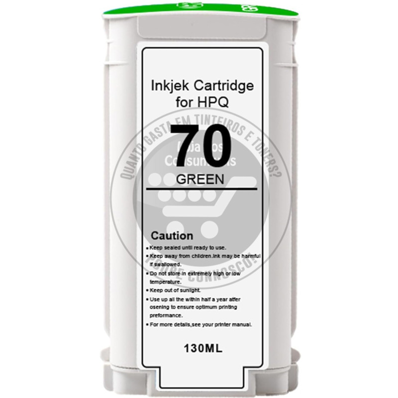 Tinteiro HP Compatível 70 Verde